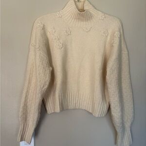 Jessica Simpson Cream Floral Knit Women's Sweater